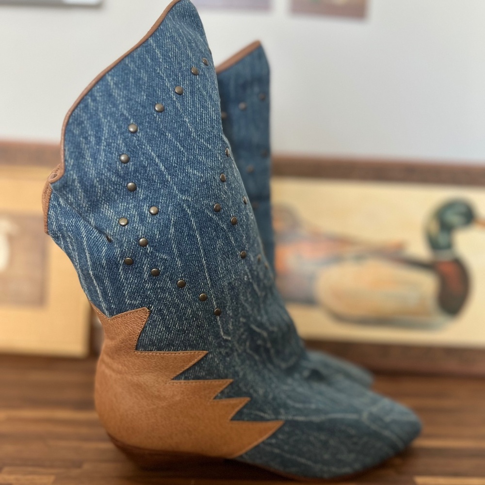 Vintage denim Slouch Booties from Cult brand Candies for the true Rodeo girl